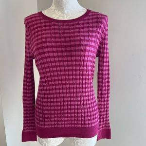 Pink & Raspberry Striped Talbots Sweater